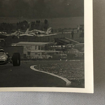 Vintage Racing Car Photo Photograph Print - Aircraft Planes in Background 