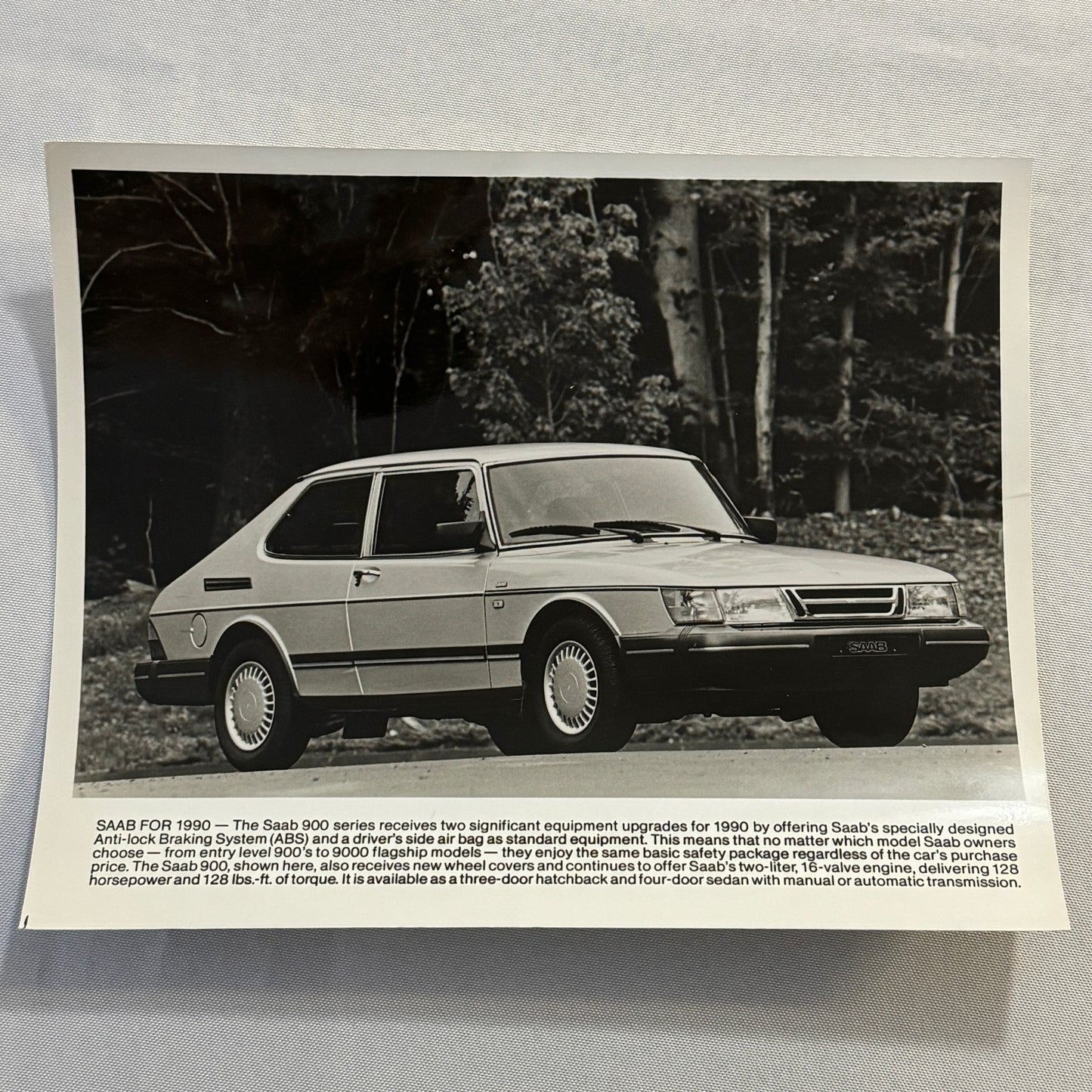 1990 Saab 900 Car Automobile Factory Press Photo Photograph Print