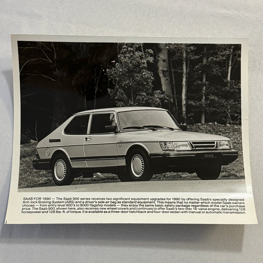 1990 Saab 900 Car Automobile Factory Press Photo Photograph Print