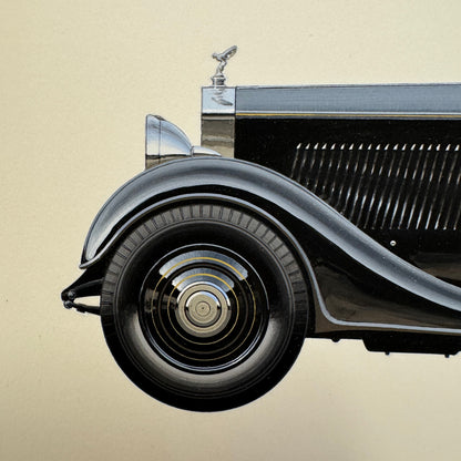 1937 Rolls Royce Phantom II Thrupp & Maberly Car Illustration Art Drawing