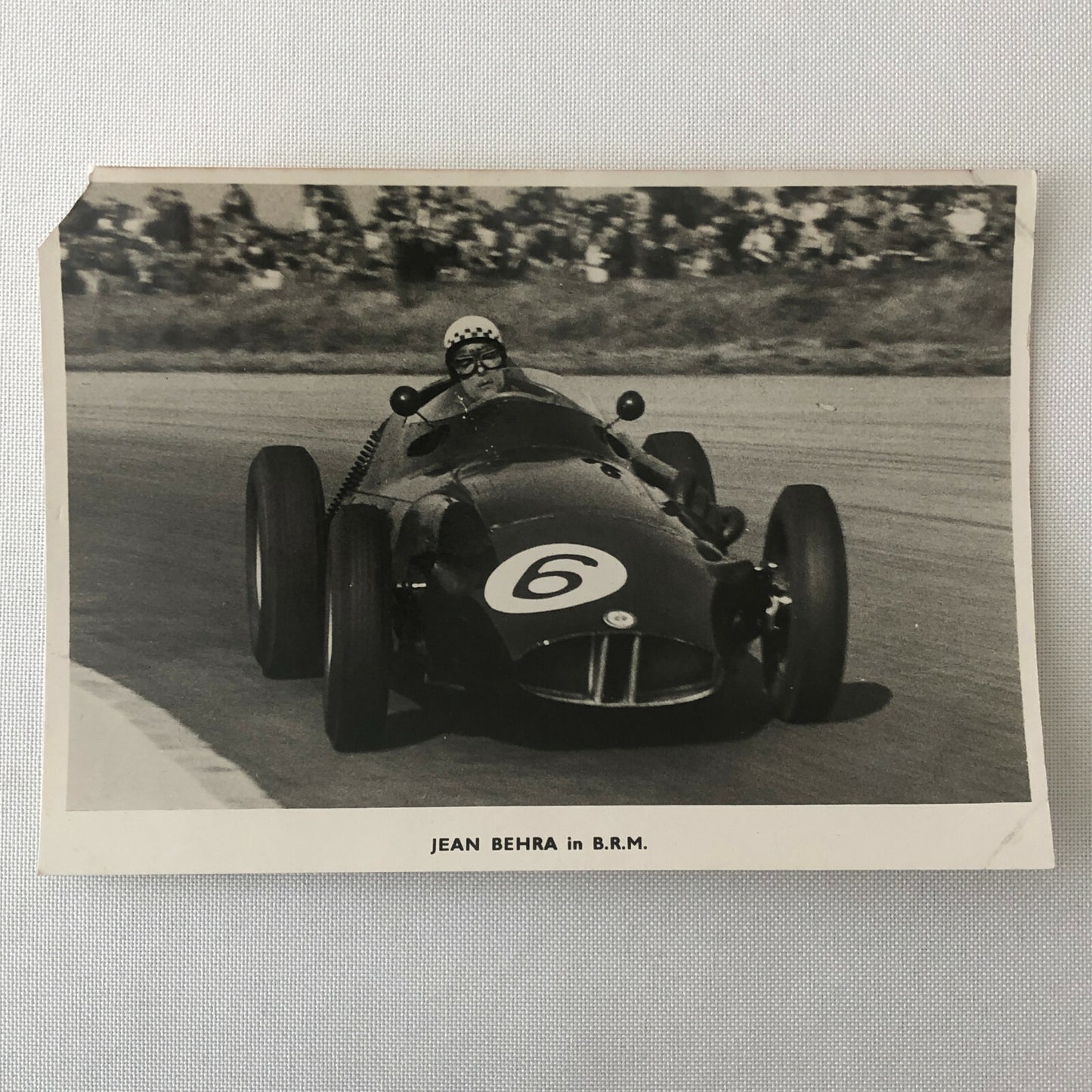 Vintage Racing Car Photograph Photo Print - Jean Behra in BRM Car 