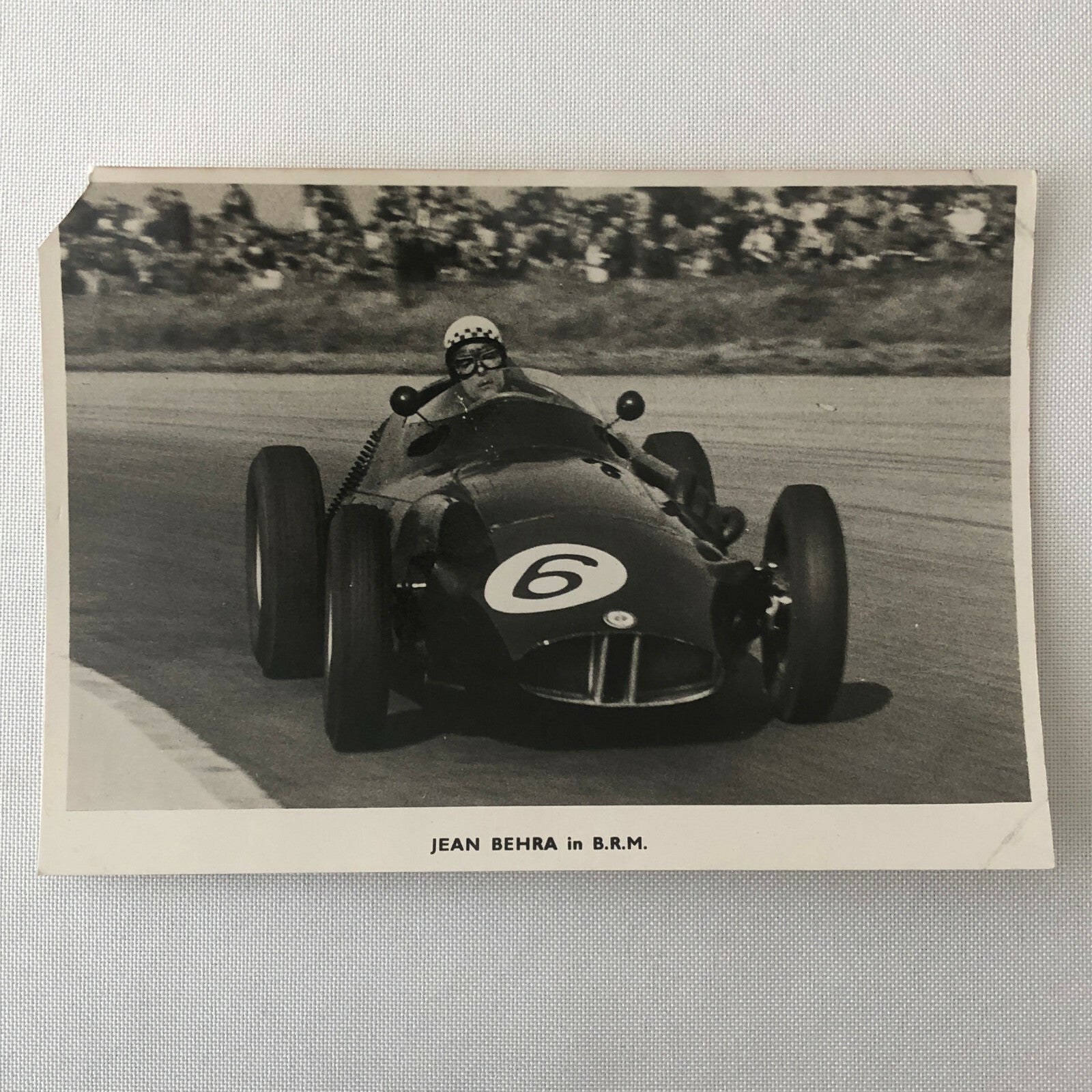 Vintage Racing Car Photograph Photo Print - Jean Behra in BRM Car 