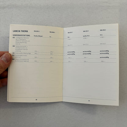 1990 Lancia Thema Technical Data Price List Brochure European German 8.32 Wagon