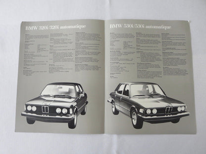 Vintage BMW Sales Brochure Catalog - 630 CSi 320i 530i Automatic + FRENCH TEXT 