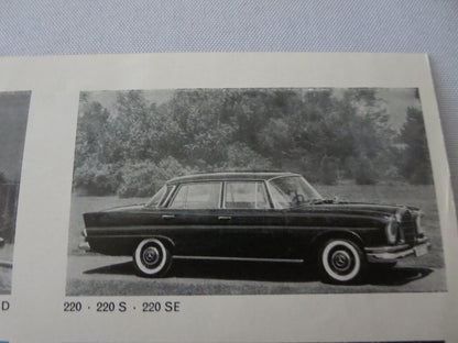 Vintage Mercedes Benz Sales Brochure Catalog 300SL 190SL 190 300 220 300 SL +