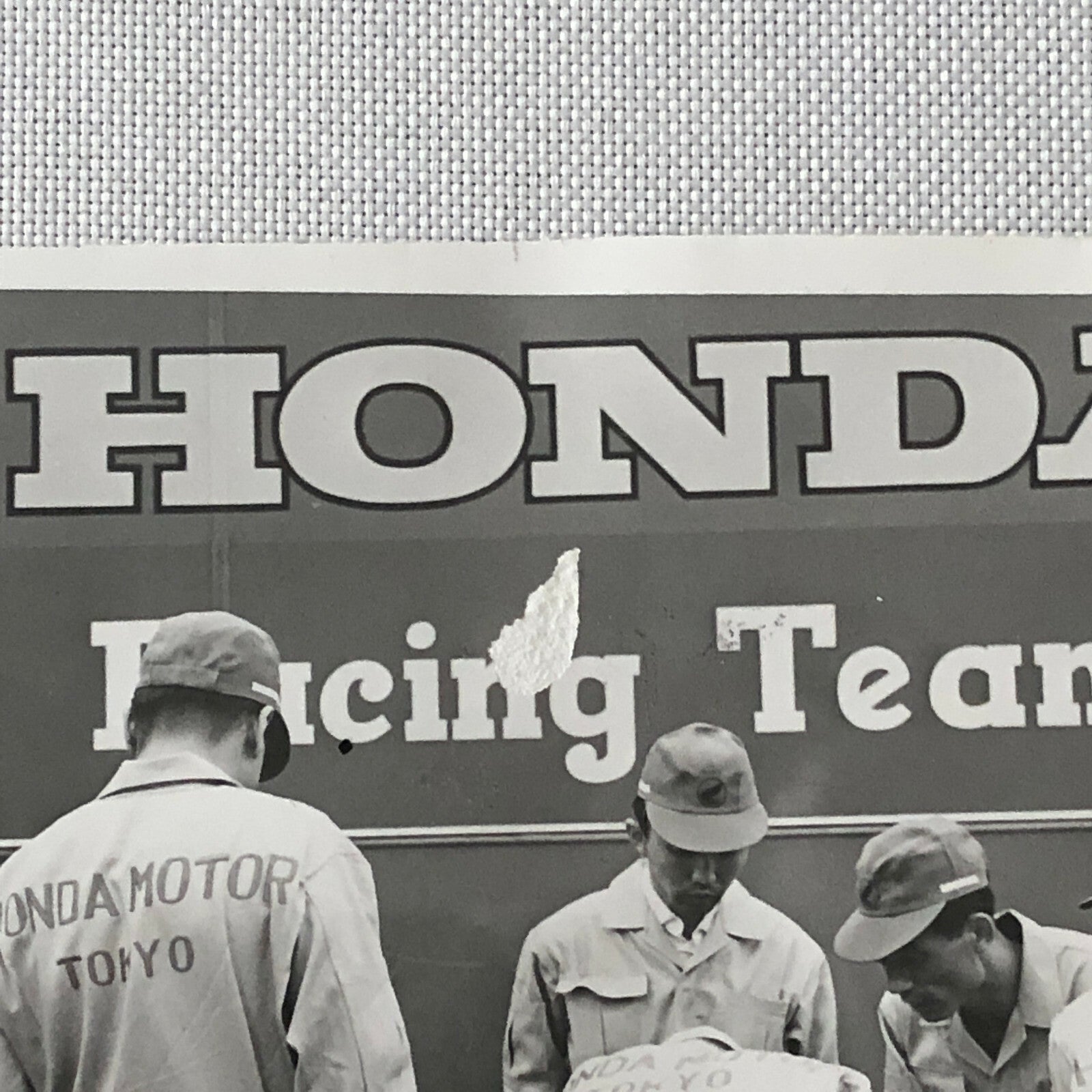Vintage Honda Grand Prix Racing Car Team Photo Photograph Print 