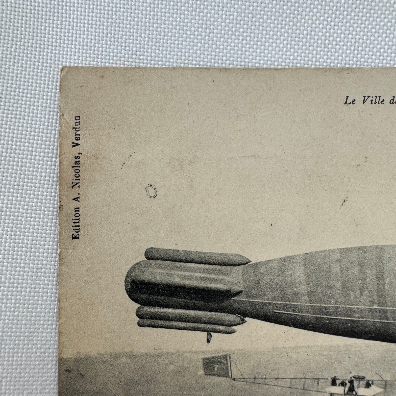 Vintage Zeppelin Airship Dirigible Postcard Post Card French Ville de Paris