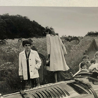 Antique Bentley Car with Church Clergy Press Photo Photograph Print 