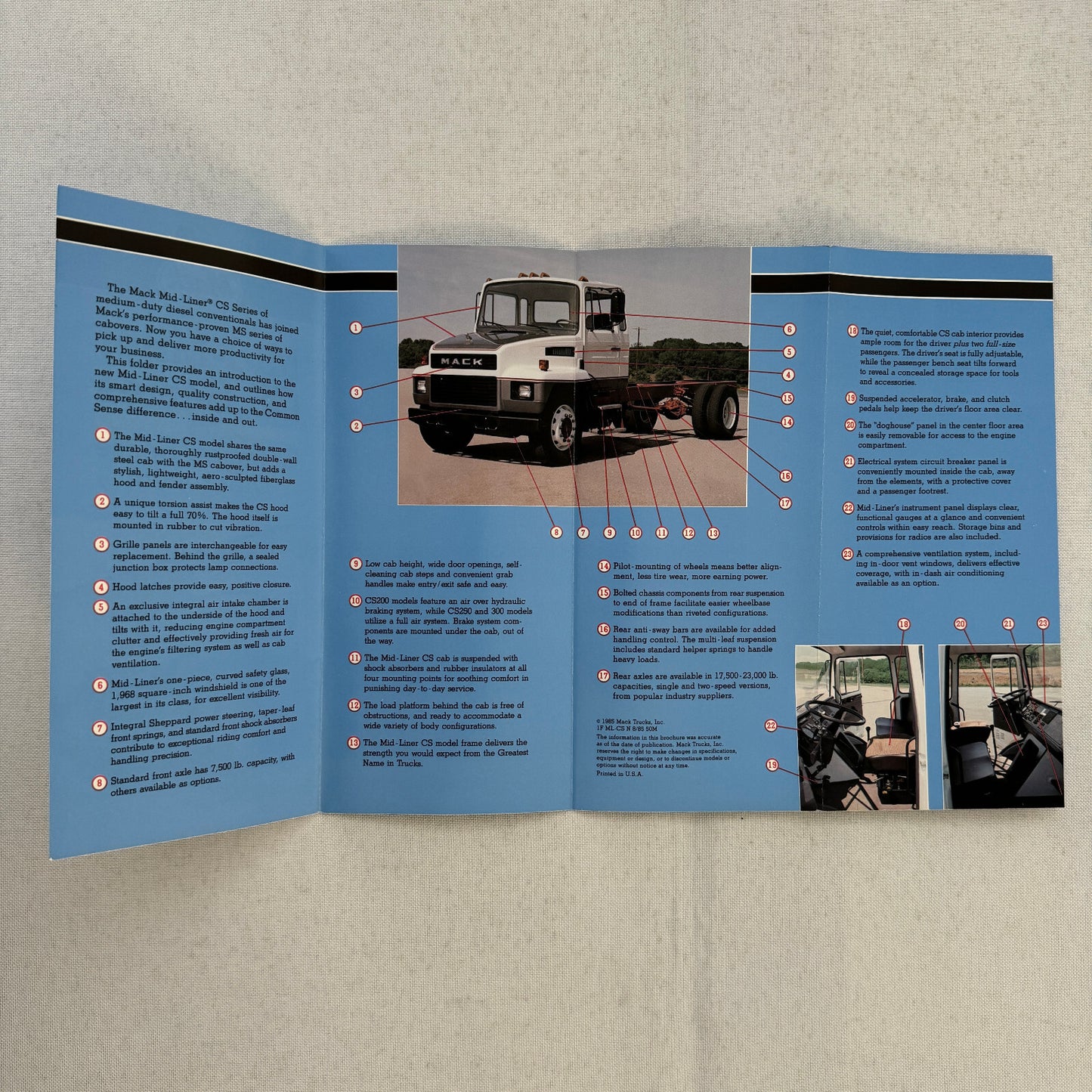 Mack Mid-Liner CS Truck Sales Brochure Catalog Vintage Mack Mid Liner