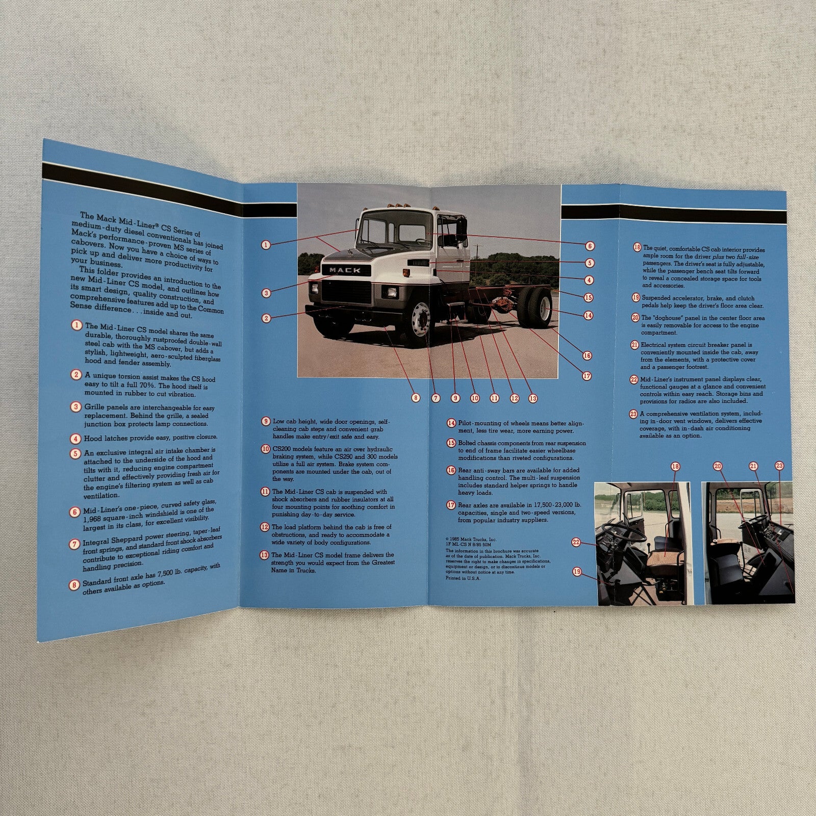 Mack Mid-Liner CS Truck Sales Brochure Catalog Vintage Mack Mid Liner