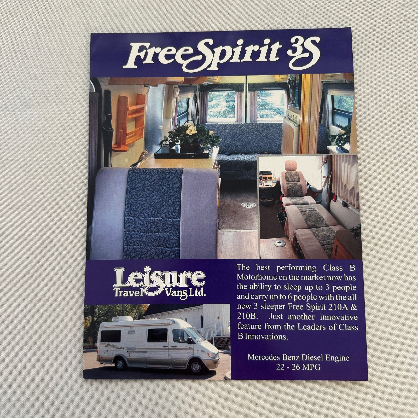 Leisure Travel Vans Ltd Free Spirit 3S Motorhome Camper Van RV Sales Brochure