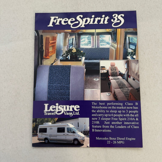 Leisure Travel Vans Ltd Free Spirit 3S Motorhome Camper Van RV Sales Brochure