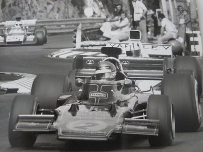 Vintage 1973 Monaco Grand Prix Photograph Photo - Ronnie Peterson Lotus Ford +