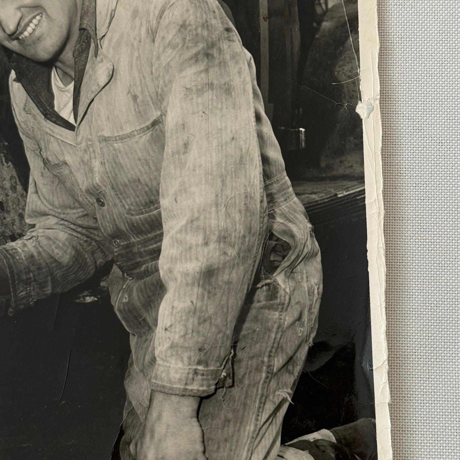 Vintage Stock Car Racing Car Driver Photo Photograph Mechanic