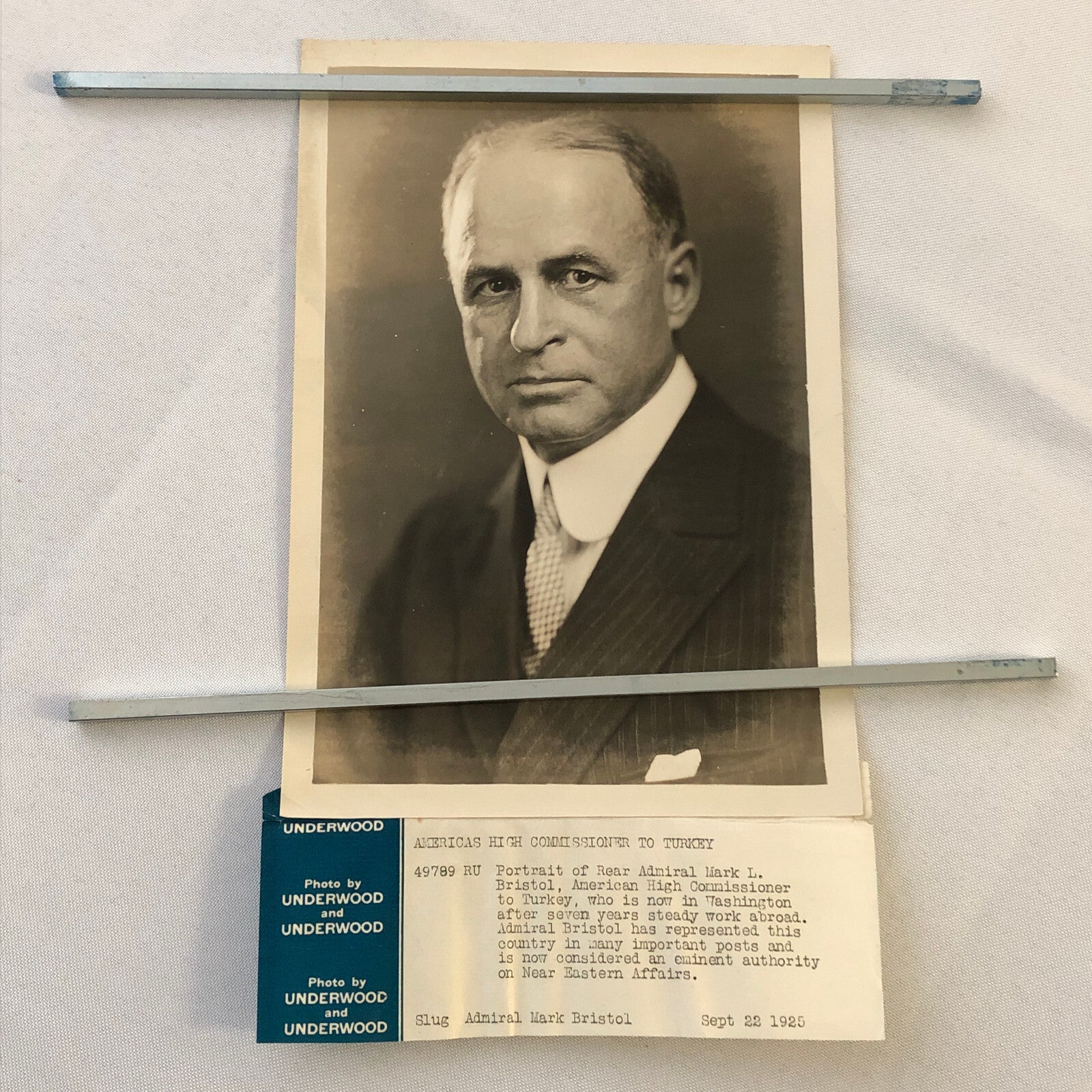 Press Photograph Photo American Ambassador to Turkey 1925 Mark L Bristol
