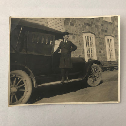 Vintage Photo Photograph Print - Man with Antique Car Automobile - Tag PSFA22