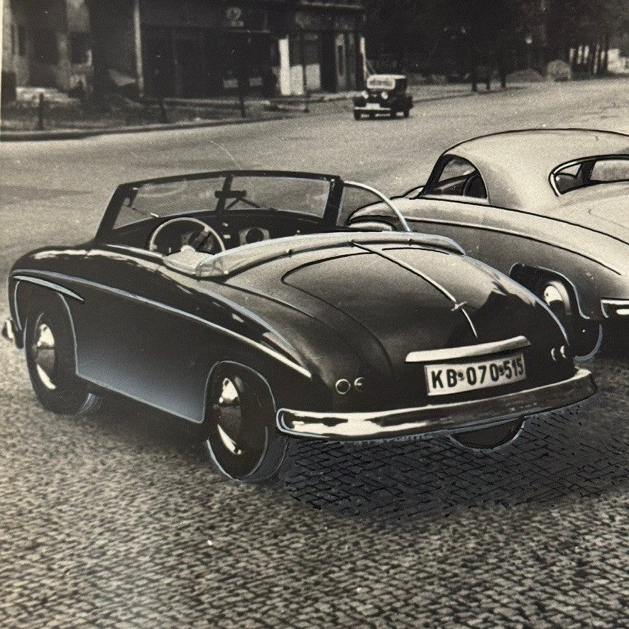 Vintage Coachbuilder Car Photo Photograph Print Hand Highlighted Unidentified
