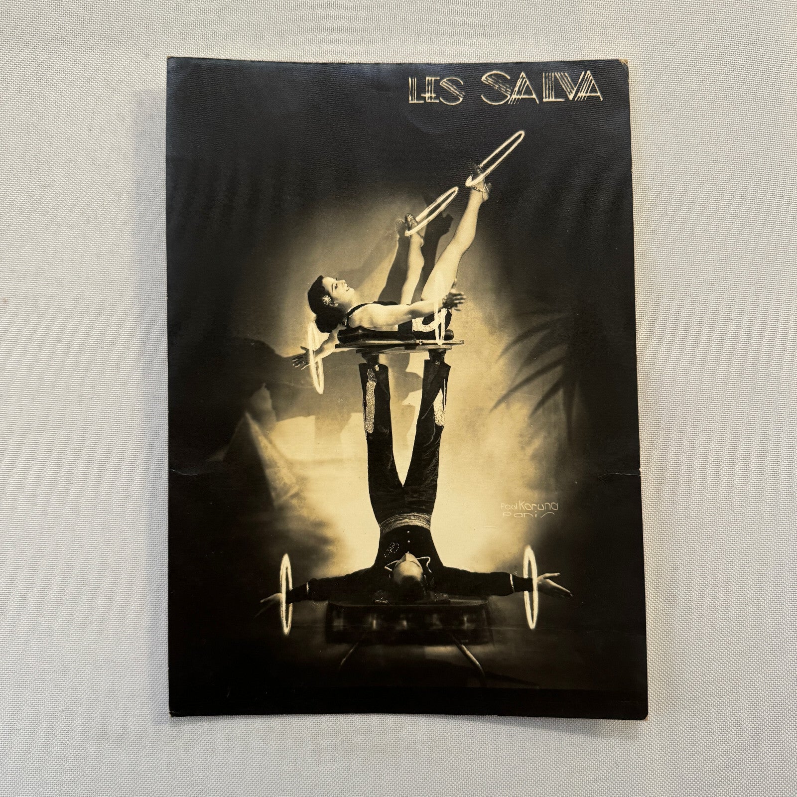 Vintage Circus Balancing Act Photo Photograph Les Salva Beautiful Woman