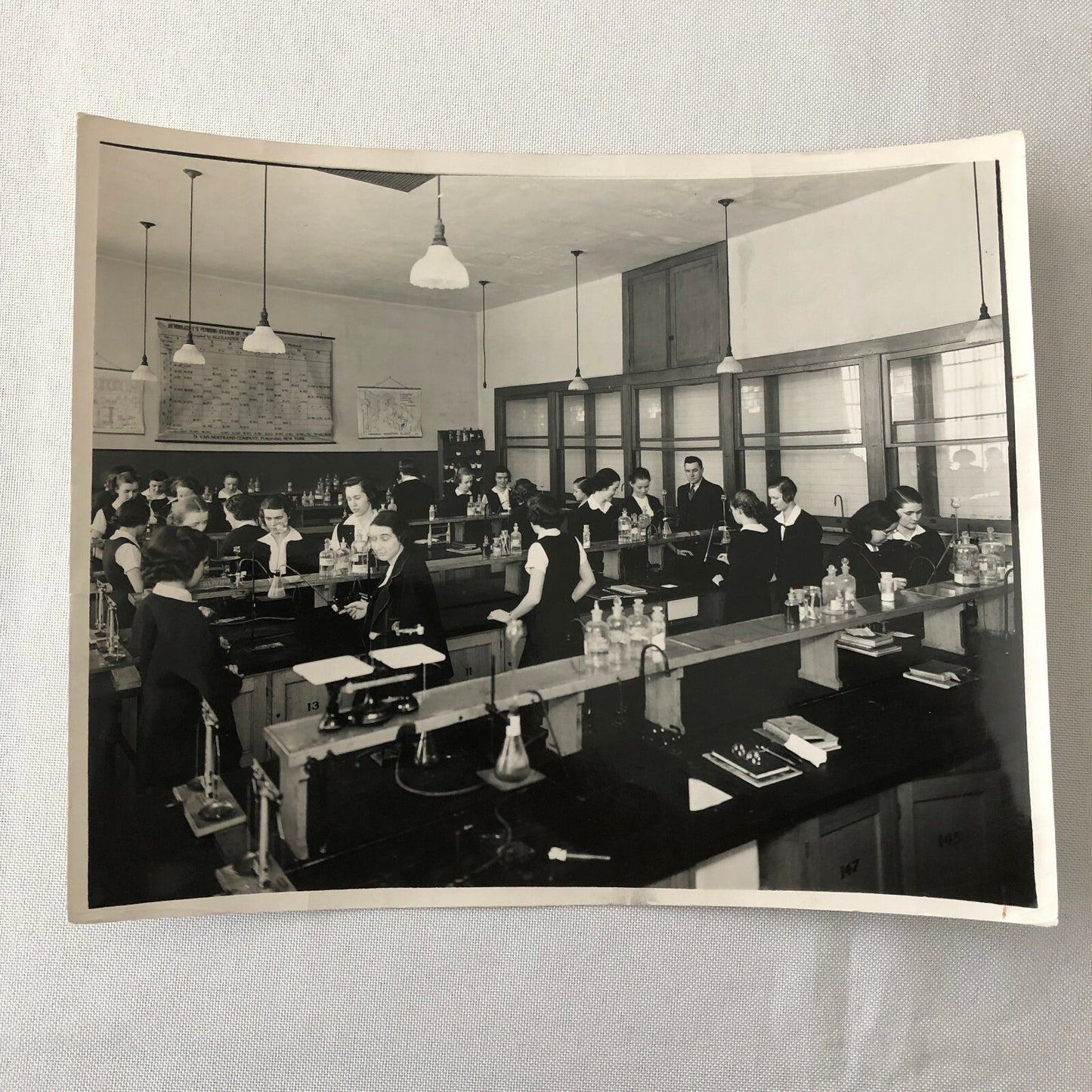 Vintage Montreal High School Photo Photograph Science West Hill Highschool 1937