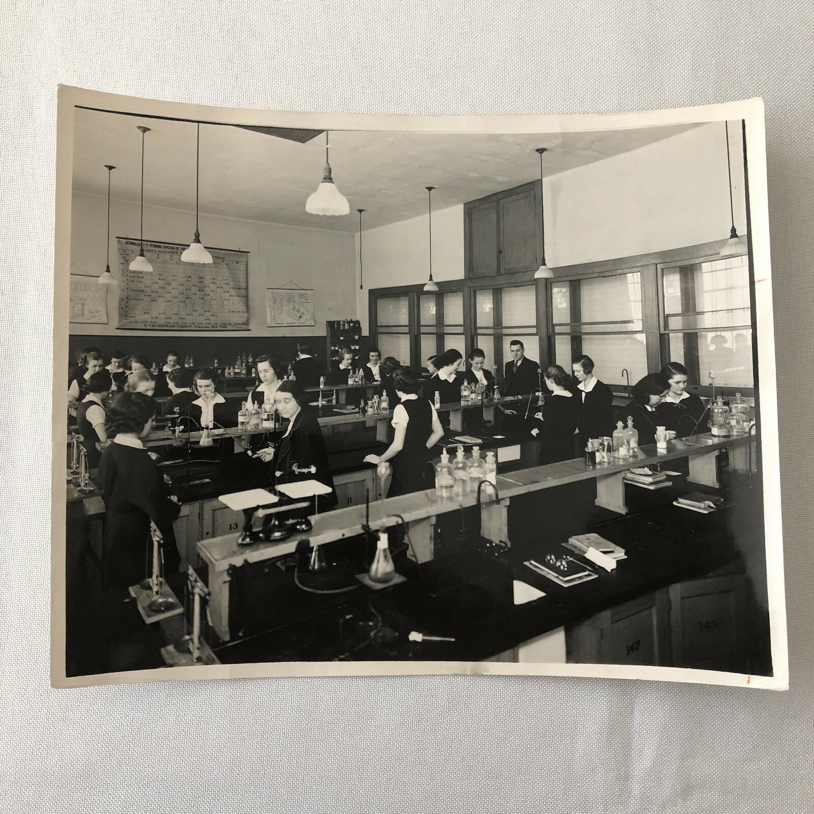 Vintage Montreal High School Photo Photograph Science West Hill Highschool 1937