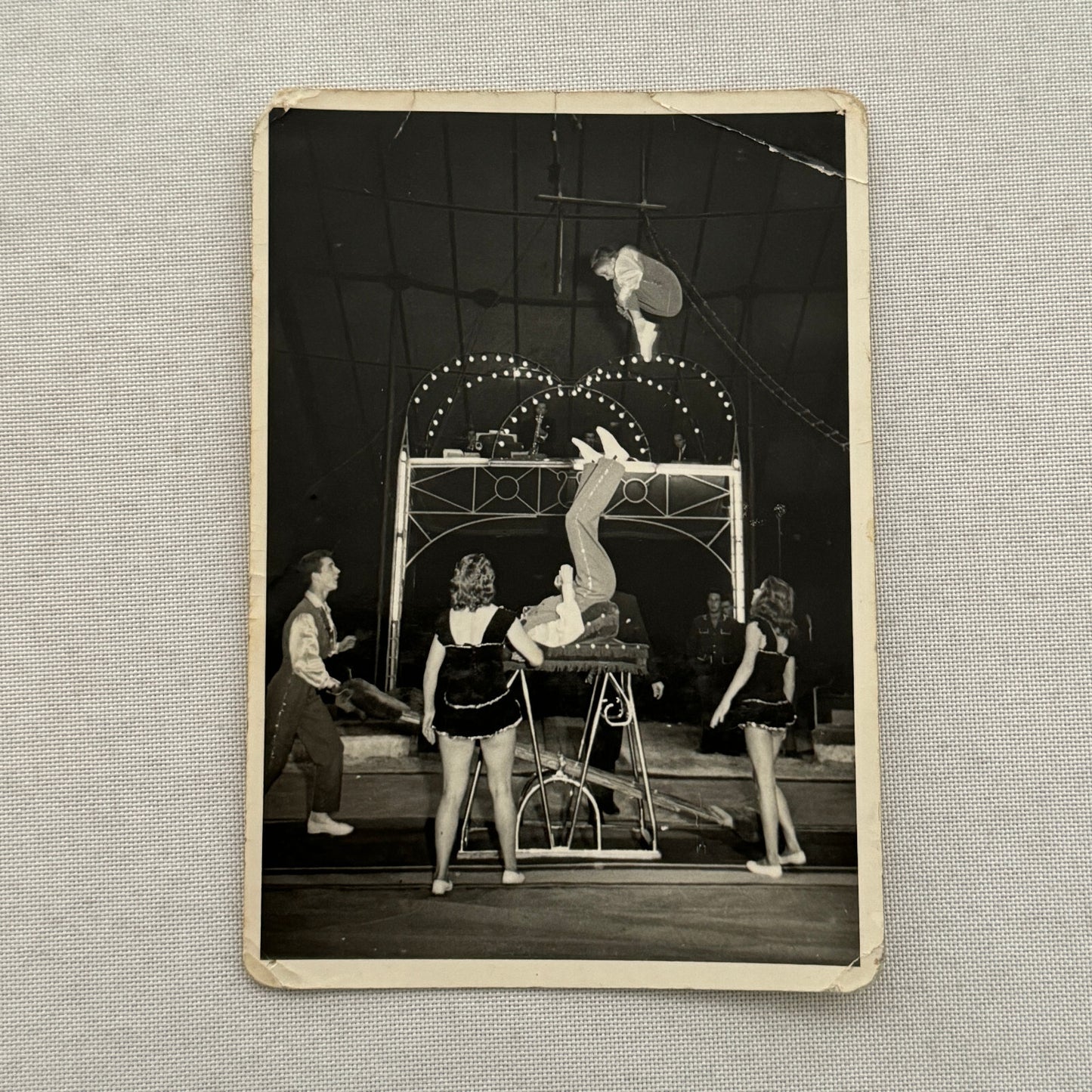 Vintage Circus Acrobat Tumbling Act Real Photo Postcard Post Card European
