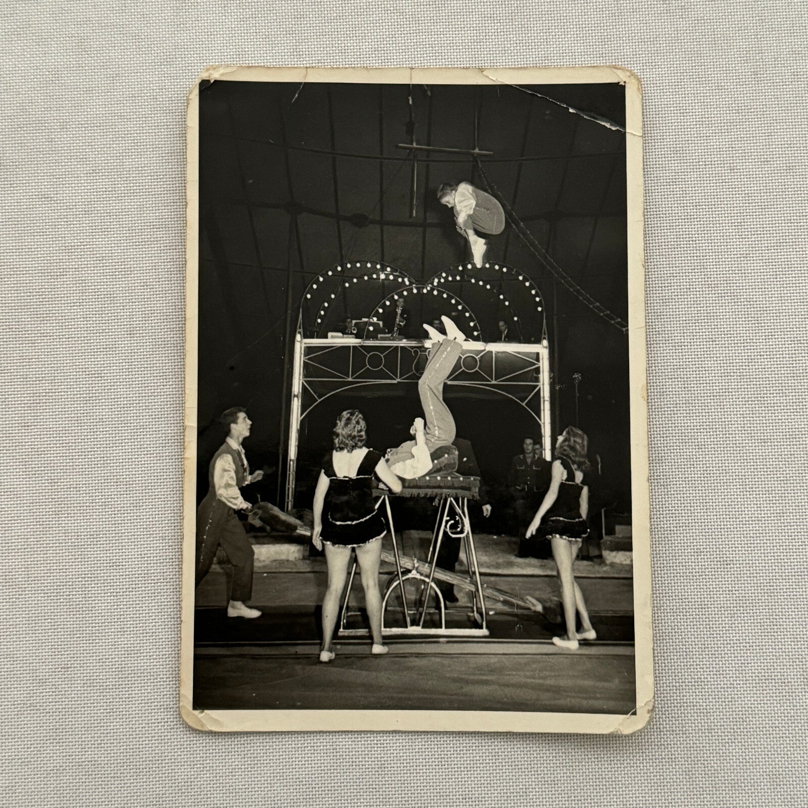 Vintage Circus Acrobat Tumbling Act Real Photo Postcard Post Card European
