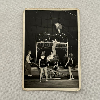 Vintage Circus Acrobat Tumbling Act Real Photo Postcard Post Card European
