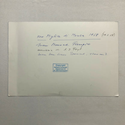 Vintage Racing Photo Photograph AJ Foyt Dean Van Lines Special Car JM Fangio 