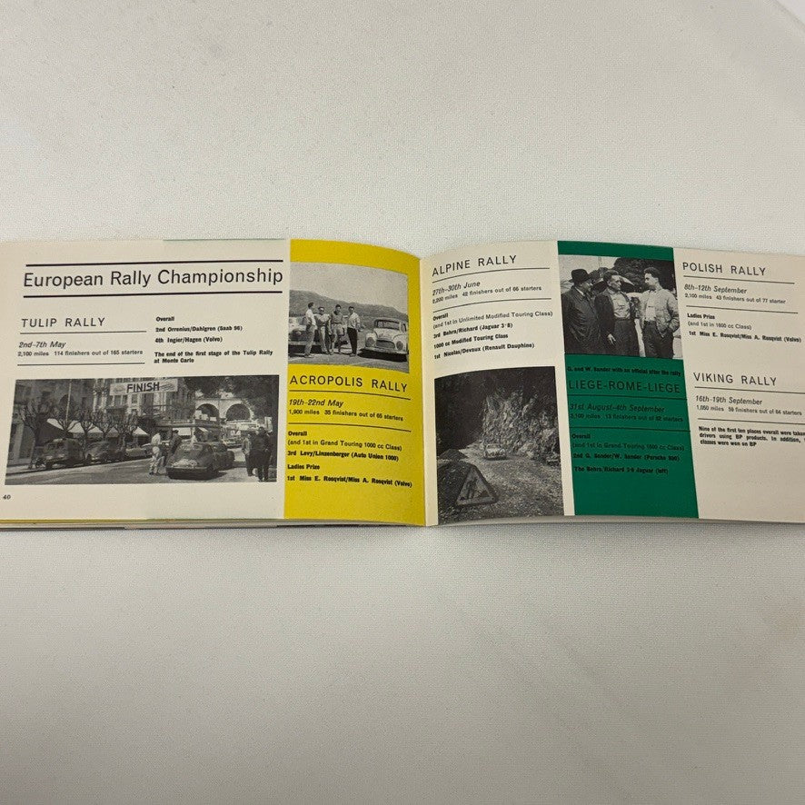 1960 BP Racing Brochure Grand Prix Formula 2 Stirling Moss Mike Hailwood Bike +