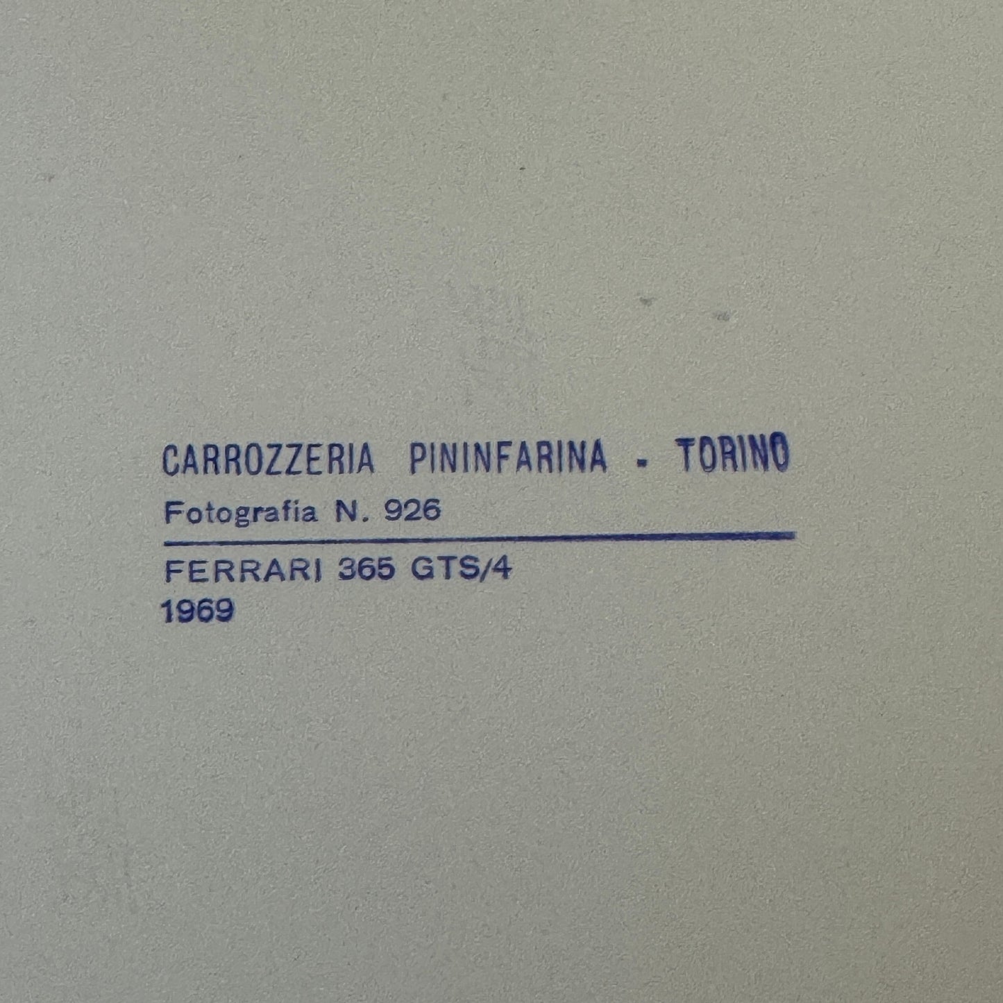 1969 Ferrari 365 GTS/4 Pininfarina Factory Press Photo Photograph Print Vintage