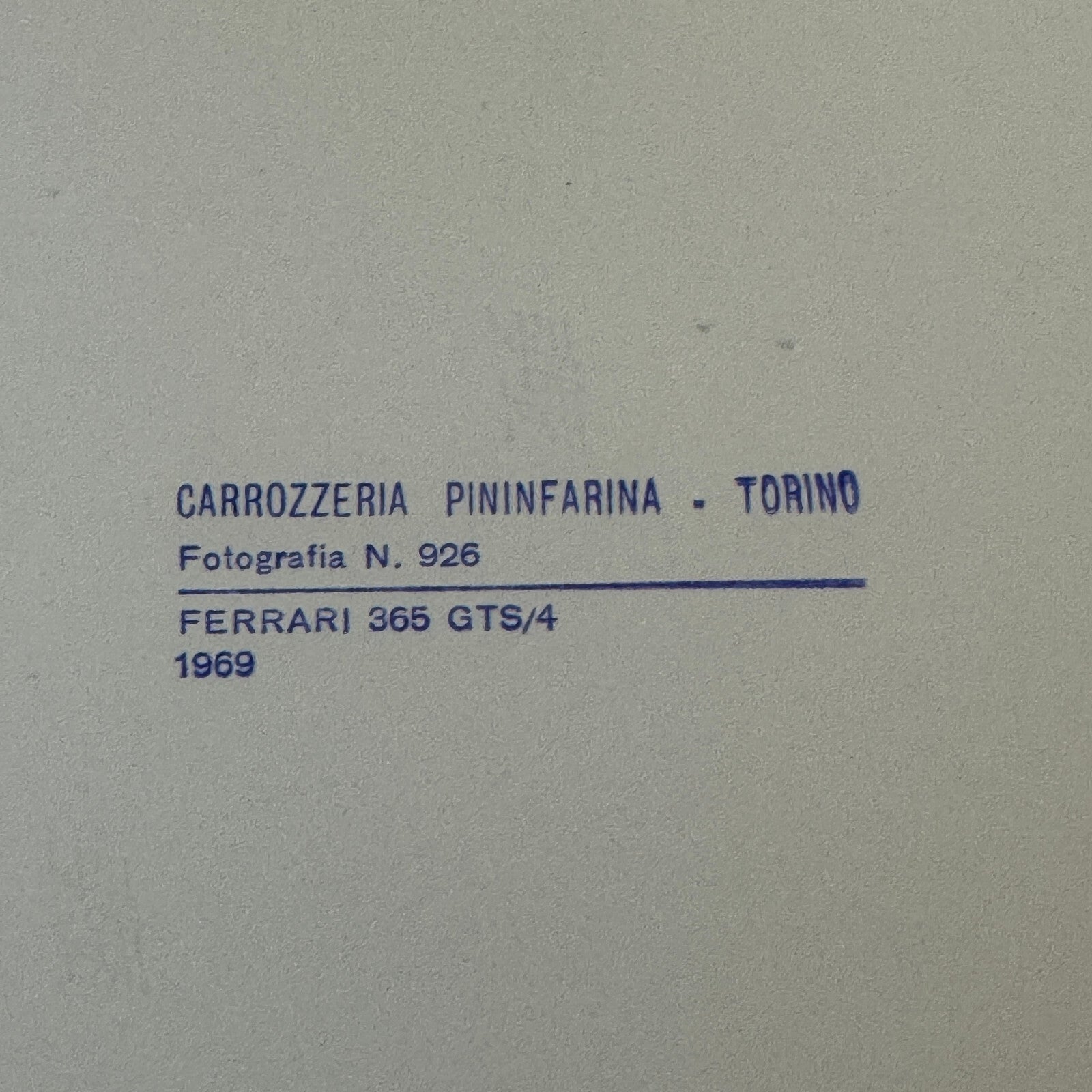 1969 Ferrari 365 GTS/4 Pininfarina Factory Press Photo Photograph Print Vintage