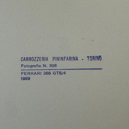 1969 Ferrari 365 GTS/4 Pininfarina Factory Press Photo Photograph Print Vintage