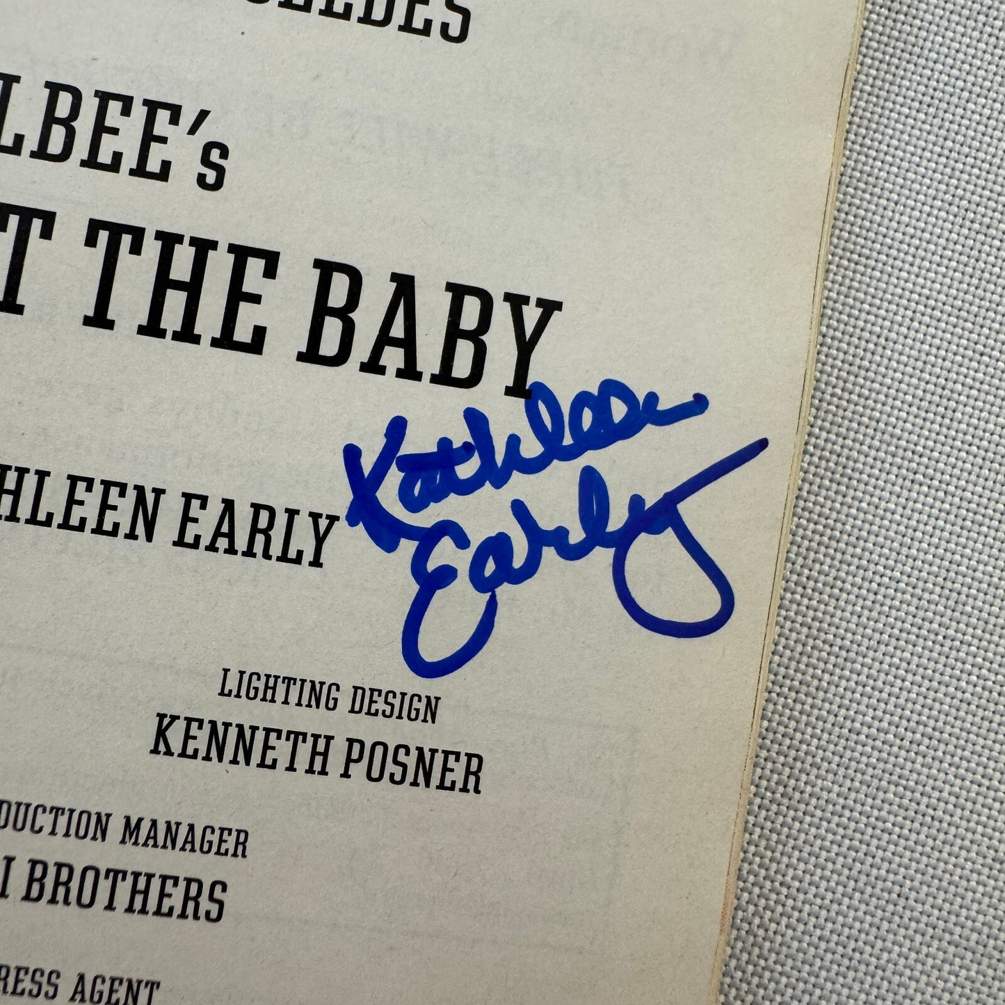 The Play About the Baby Cast Signed Playbill 2001 Autographed Kathleen Early
