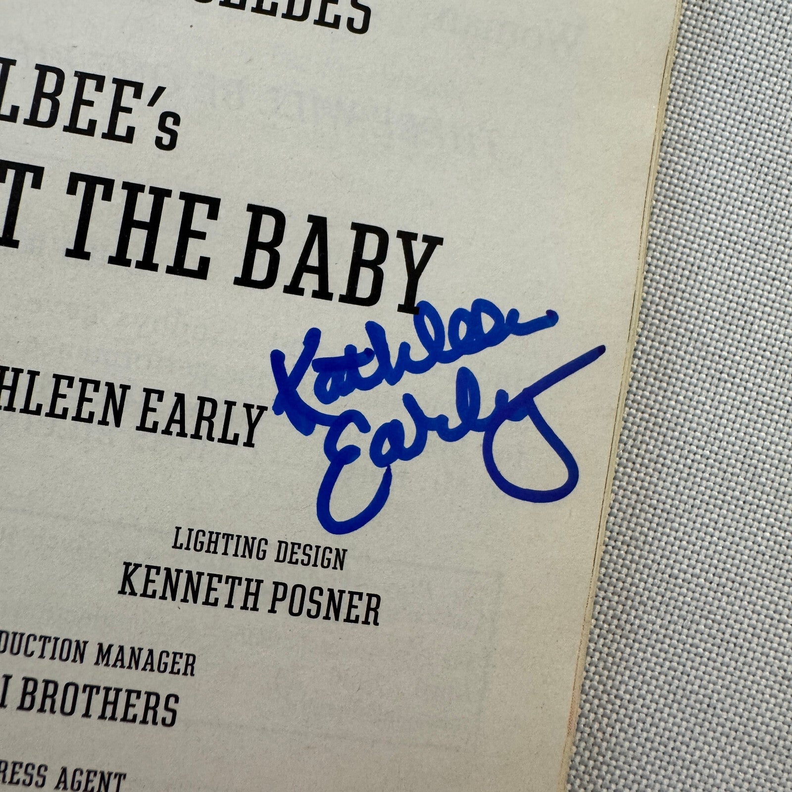 The Play About the Baby Cast Signed Playbill 2001 Autographed Kathleen Early