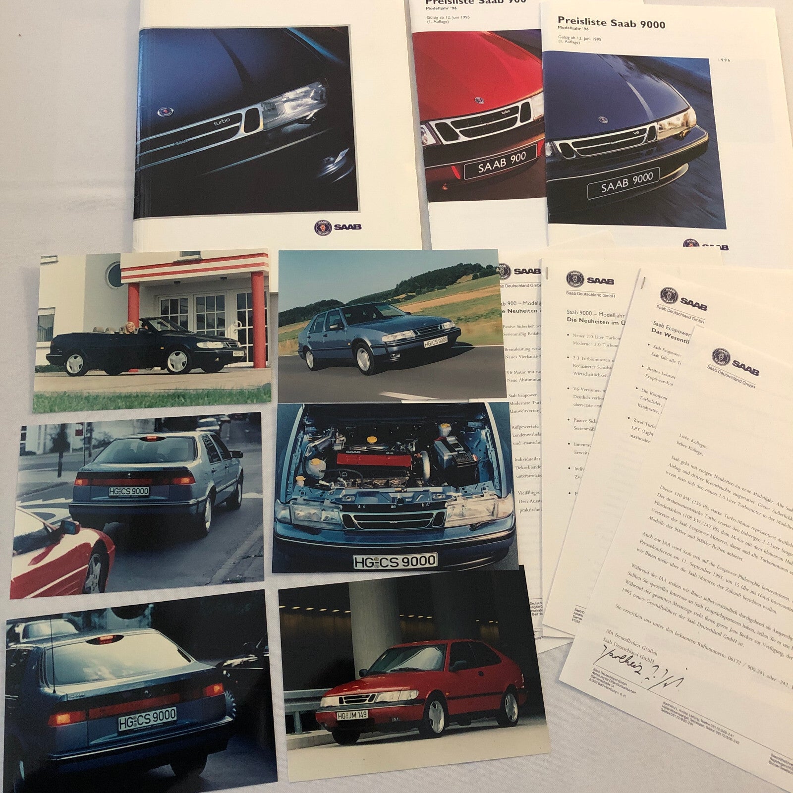 1996 Saab Car Press Kit 9000 900 Convertible Turbo GERMAN Market