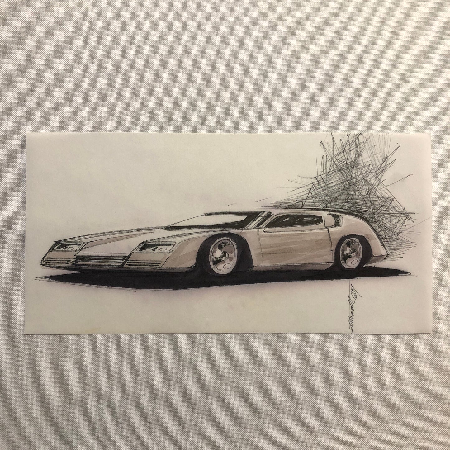 Styling Concept Automobile Illustration Art Drawing Sketch Vintage 1967 NOTTRODT