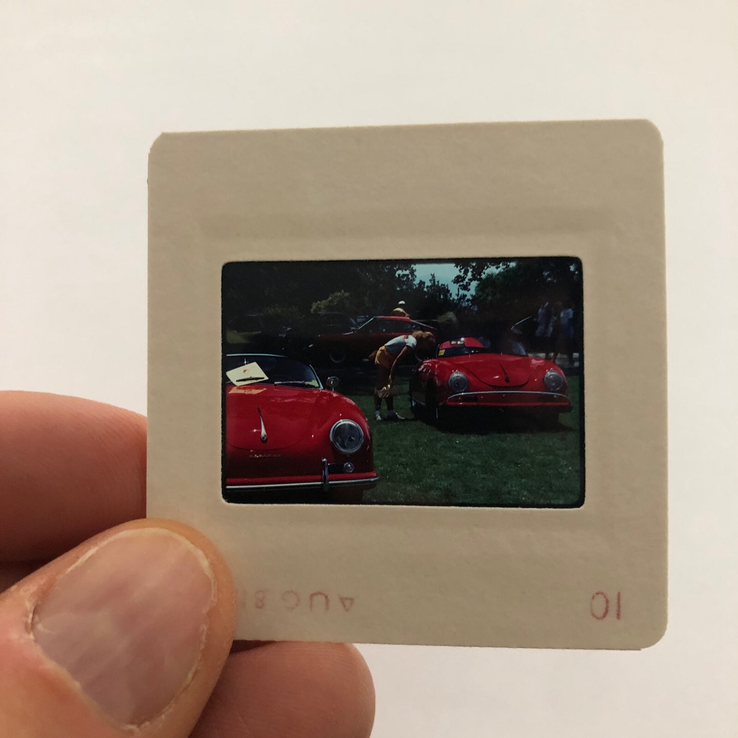 Porsche 356 Cabriolet Convertible Car Show 35mm Photo Slide Vintage 1981