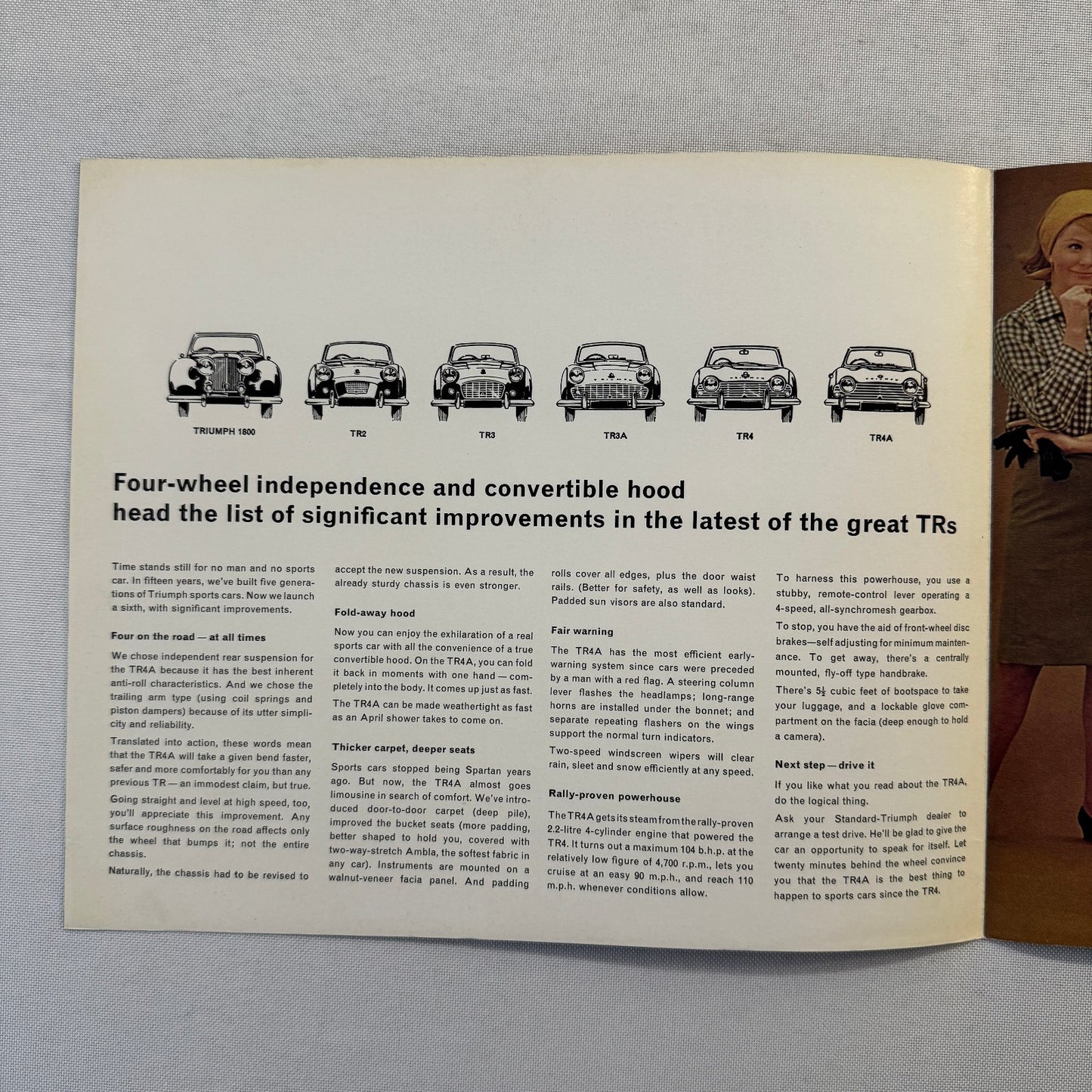Triumph TR4A Sports Car Roadster Sales Brochure Catalog Advertising TR4 A