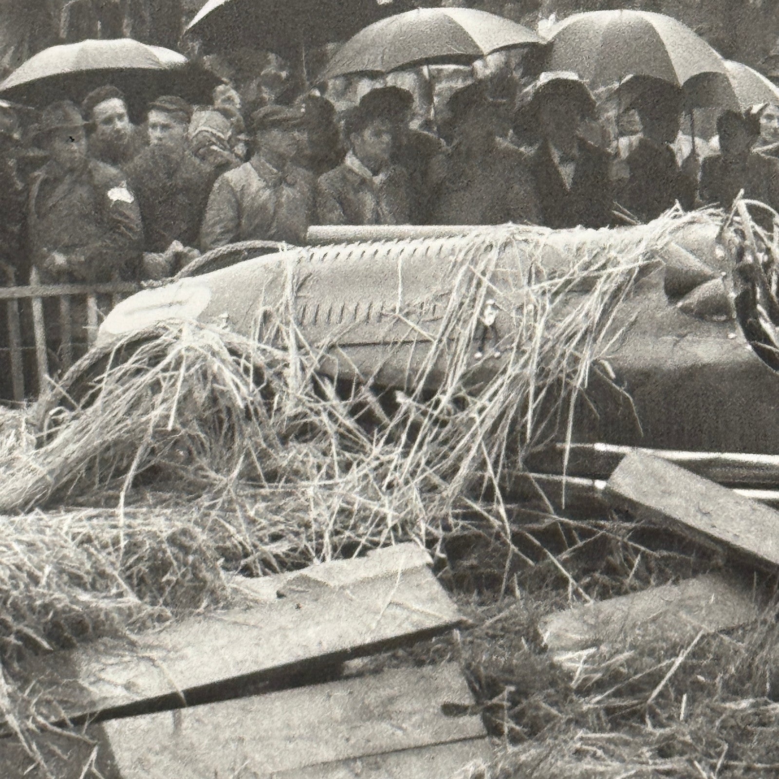 Racing Car Crash Wreck Photo Photograph 1951 Swiss Grand Prix Talbot T26 Modern