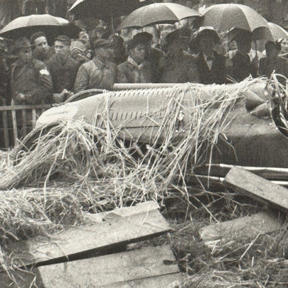 Racing Car Crash Wreck Photo Photograph 1951 Swiss Grand Prix Talbot T26 Modern
