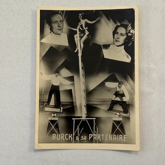 Vintage Circus Acrobat Balancing Act Photo Photograph Burck and Partner FRENCH