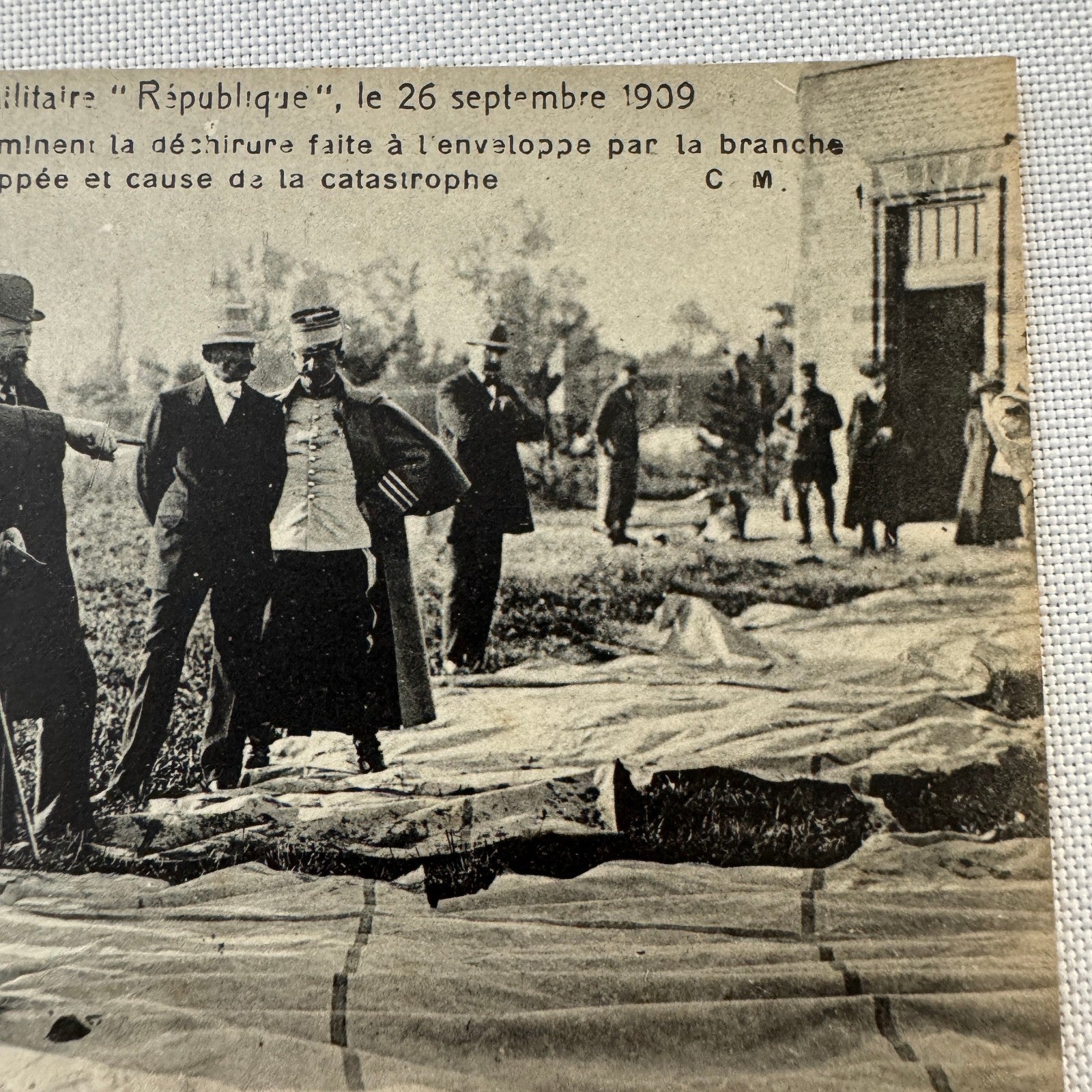 Vintage Zeppelin Airship Dirigible Postcard French Republique Military Disaster
