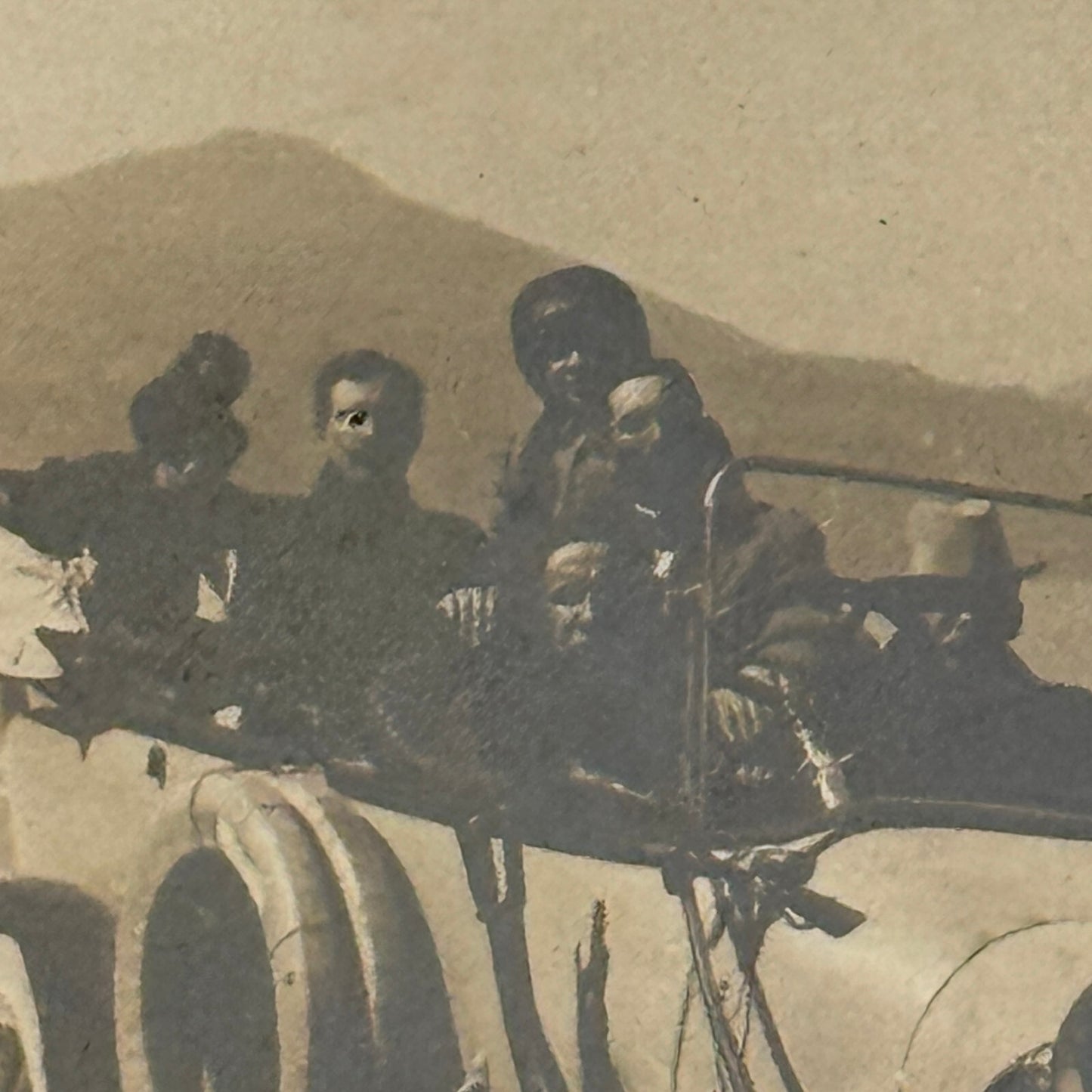 Vintage Photograph Photo People in Antique Automobile Early Car