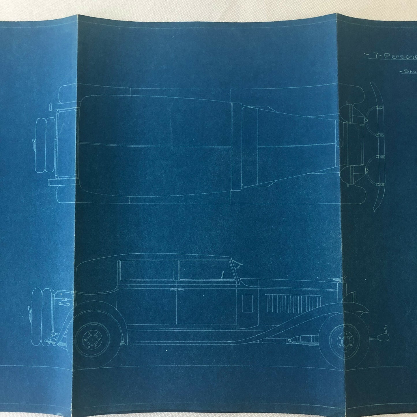 1930 Coachbuilder Car Design Blueprint Rendering Blue Print Cabriolet Body Style