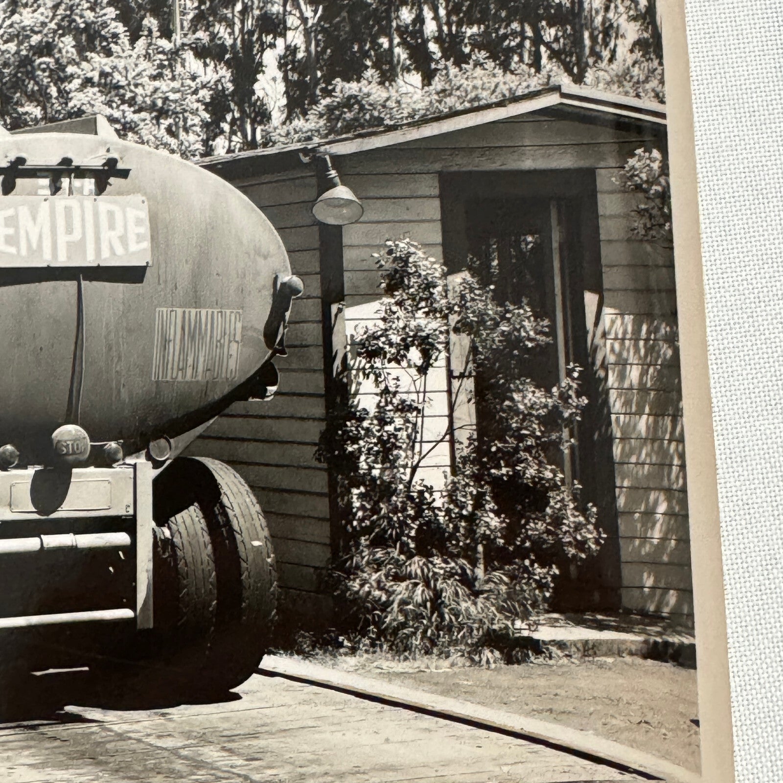 Tanker Truck at California Highway Inspection Station Vintage Photo Photograph