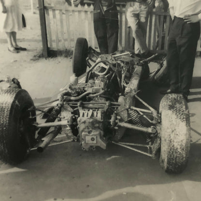 Vintage Racing Car Photo Photograph Print - Wrecked Car