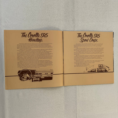 1982 Toyota Corolla Car Sales Brochure Catalog DLX SR5 Coupe Hardtop Wagon