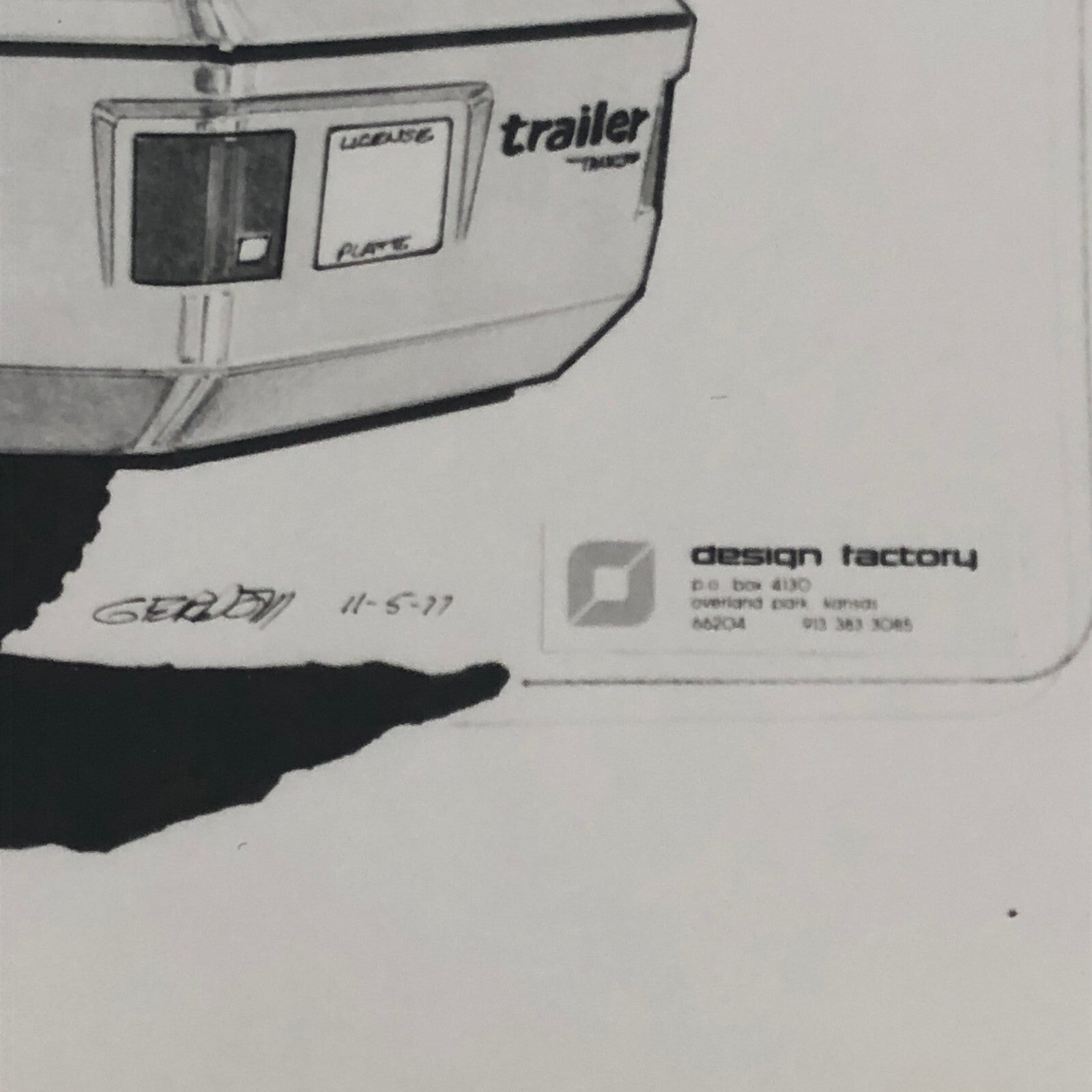 Vintage Product Design Photo Photograph of Illustration Travel Trailer