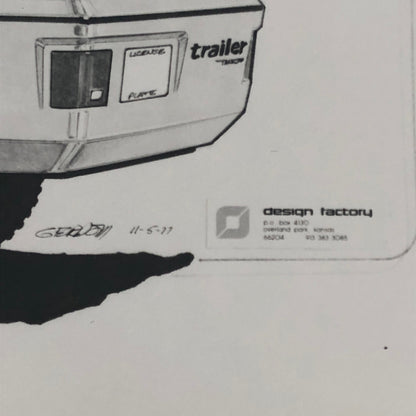 Vintage Product Design Photo Photograph of Illustration Travel Trailer
