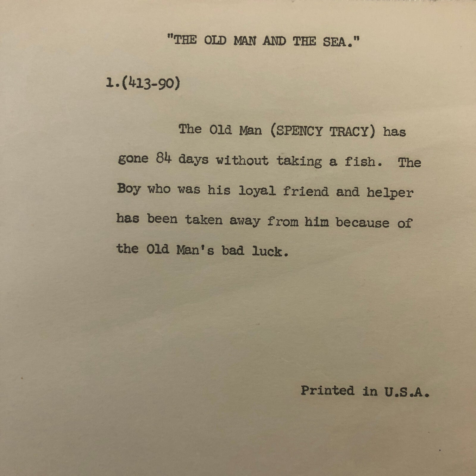 The Old Man and the Sea Movie Film Press Photo Photograph Spency Tracy